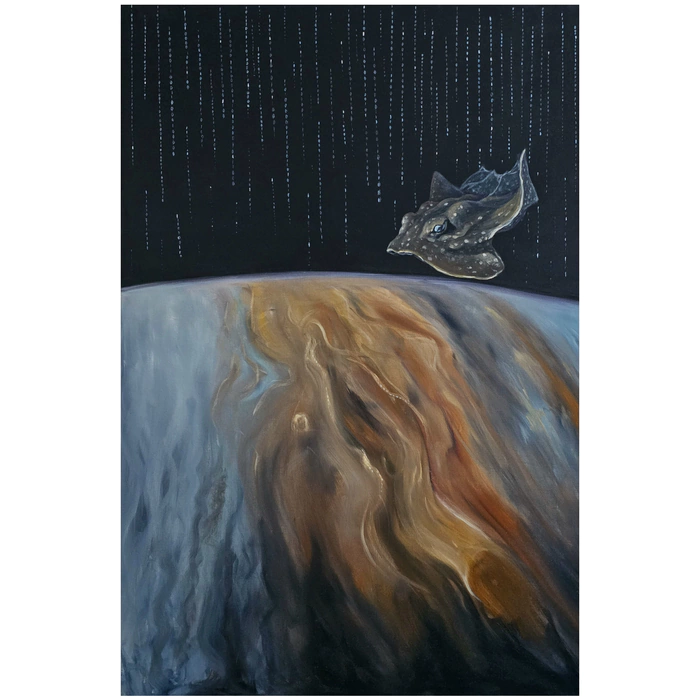 The author's oil painting "The Unity of darkness and light"
